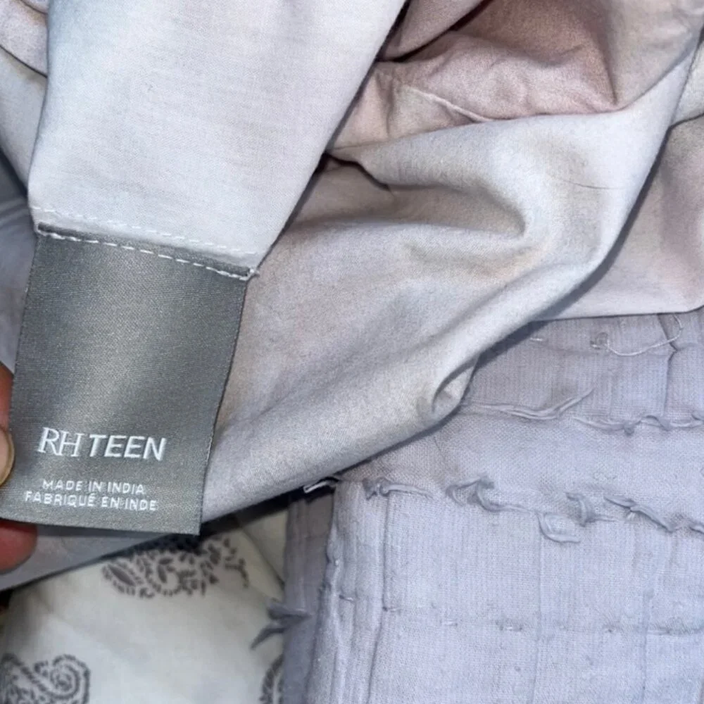 Restoration Hardware pale dusty lavender purple gray watercolor pillow case